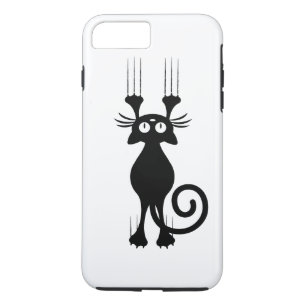 Schattige Cartoon Zwarte Kat Krabbend iPhone 8 Plus / 7 Plus Hoesje