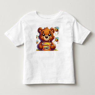 Schattige Cartoonbeer met Honingpot Kinder Shirts