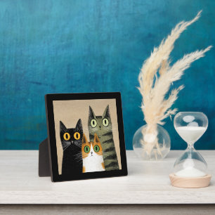 Schattige Cartoonkatten, Wijdogig, Fotoplaat