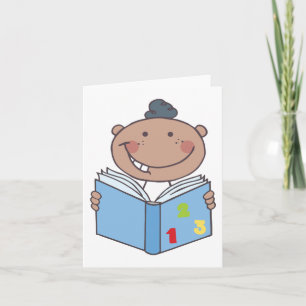 Schattige Cartoonkind Leest een Cijferboek Kaart