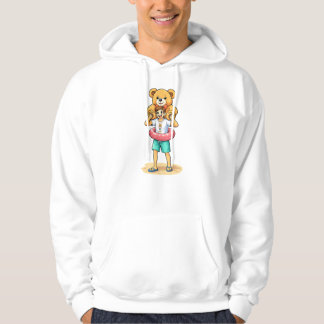 Schattige Cartoonman met Reusachtige Teddibeer Zom Hoodie