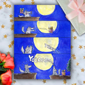 Schattige cartoonwolf dank je wel kaart