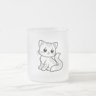 SCHATTIGE CAT ART DESIGN MATGLAS KOFFIEMOK