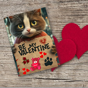 Schattige Cat Be My Valentijn Kaart