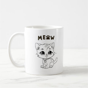 Schattige Cat Coffee Mok ontwerp