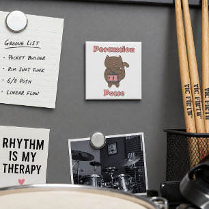 Schattige Cat Drummer Percussie Troep Muzikant Car Magneet