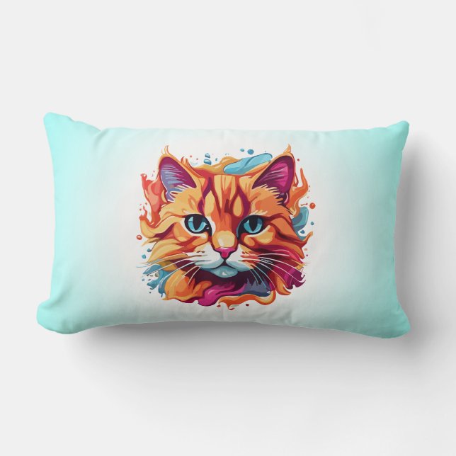 Schattige Cat Face Digital Art Design-86002 Kussen (Voorkant)