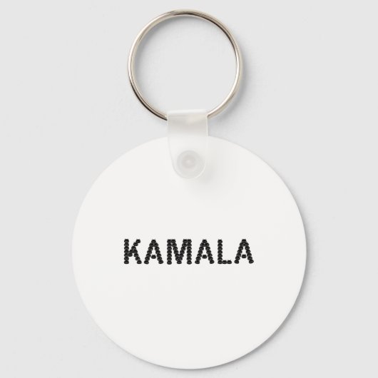 Schattige Cat Face Kamala Letter Grappig Ontwerp Sleutelhanger (Voorkant)