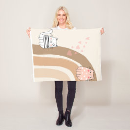 Schattige Cat Fallin verliefd op Fleece Blanket