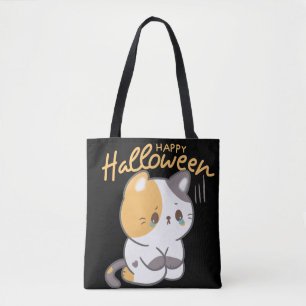 Schattige Cat Happy Hallowen Draagtas