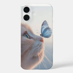 Schattige Cat met Butterfly iPhone 16 Hoesjes