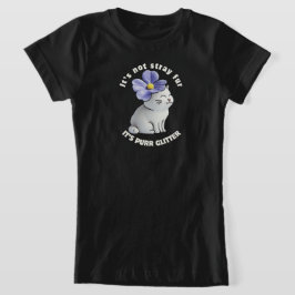 Schattige Cat met Flower Pet - Spint Glitter Quote T-shirt