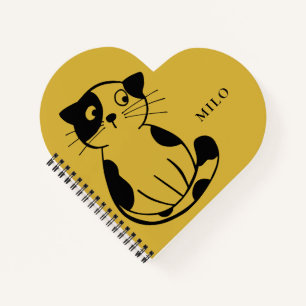 Schattige Cat Notitieboek met Custom Name Design