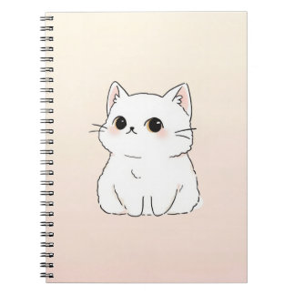 Schattige Cat Notitieboek — Minimalistisch pastel