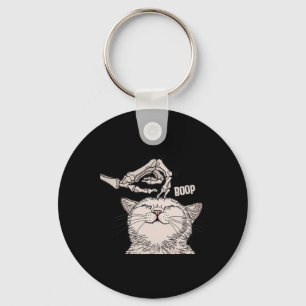 Schattige Cat Skeleton Hand Boop Halloween Pet Wom Sleutelhanger