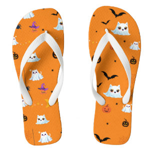 Schattige Cat spookblad Halloween pompoen feestges Teenslippers