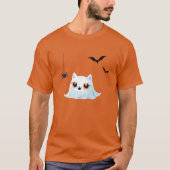 Schattige Cat spookblad halloween pompoen party T-shirt (Voorkant)