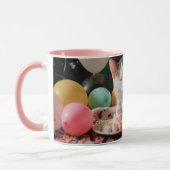 Schattige Cat Verjaardagsviering Ontwerp Mok (Links)