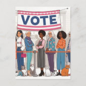 Schattige Cat vrouwen stemmen Briefkaart (Voorkant)