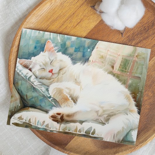 SCHATTIGE CAT WATERVERF ILLUSTRATIE BRIEFKAART