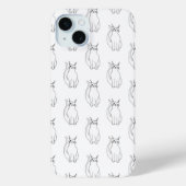 Schattige Cat Zwart Wit Cartoon Patroon Case-Mate iPhone Case (Achterkant)
