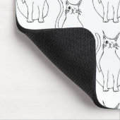 Schattige Cat Zwart Wit Cartoon Patroon Muismat (Hoek)