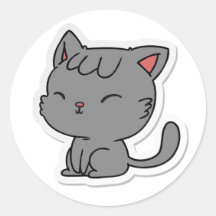Schattige Cats - Witte Classic Ronde Sticker