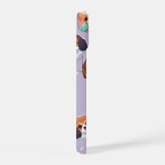 Schattige Cavalier King Charles Pastel Pattern iPhone 15 Hoesje (Rechterkant)