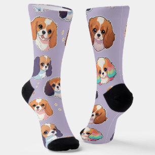 Schattige Cavalier King Charles Pastel Pattern Sokken