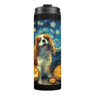 Schattige Cavalier King Charles Spaniel Hond Hallo Thermosbeker
