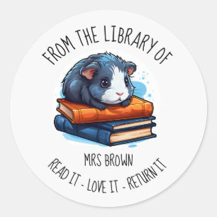 Schattige Cavia Leest Boeken Sticker Boekenliefh