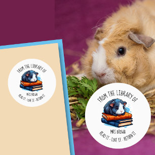 Schattige Cavia Leest Boeken Sticker   Boekenliefh