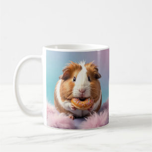 Schattige cavia met donut pastelverloop koffiemok