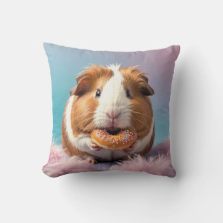 Schattige cavia met donut pastelverloop kussen