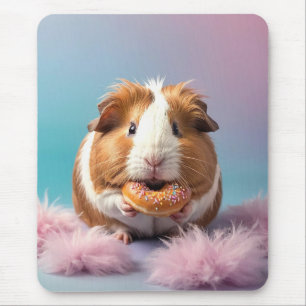 Schattige cavia met donut pastelverloop muismat