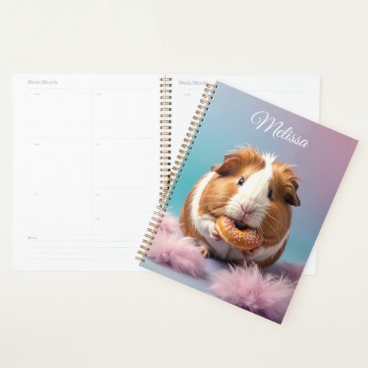 Schattige cavia met donut pastelverloop planner (Display)