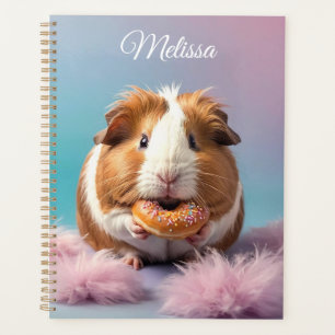 Schattige cavia met donut pastelverloop planner