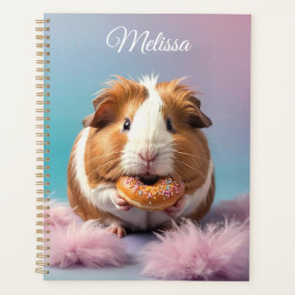 Schattige cavia met donut pastelverloop planner