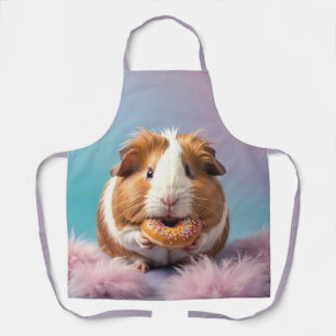 Schattige cavia met donut pastelverloop schort
