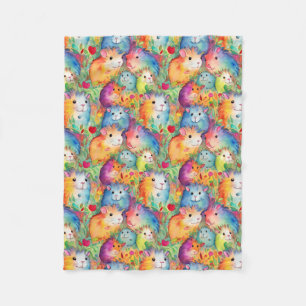Schattige cavia-patroon fleece deken