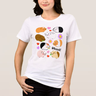 Schattige cavia's met harten en bloemen Tri-Blend shirt