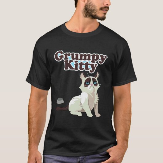 Schattige Chagrijnige Kat KAT Levens Kleding T-shirt (Voorkant)