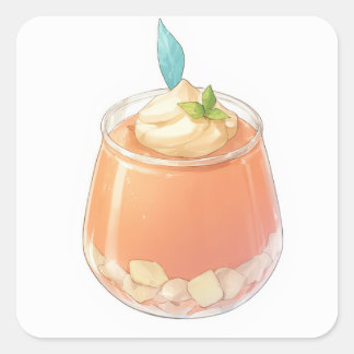 Schattige charmant ontwerp vierkante sticker