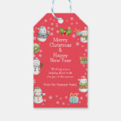 Schattige Charmant Winter Sneeuwman Gift Label Cadeaulabel (Voorkant)