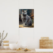 Schattige Chartreux Cat Art Print Poster (Keuken)