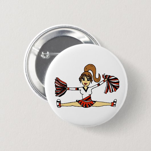 Schattige Cheerleader Button (Voorkant /achterkant)
