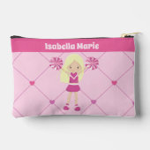 Schattige Cheerleader Roze Harten Blond Meisje Cus Etui (Achterkant)