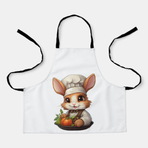 Schattige Chef Bunny met rode tomaten Schort
