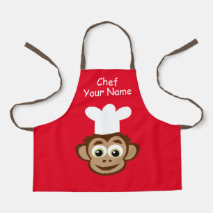 Schattige Chef Monkey cartoon keuken schort voor k