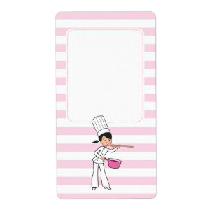 Schattige Chef Motif Canning Jar Label